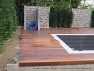 Steinzaun Dusche Schwimmbad Garten Design Schutz