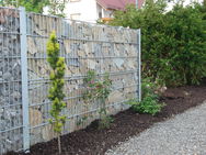 Steinzaun Sichtschutz Windschutz verzinkt Granit Garten