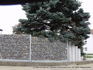 Steinzaun Steinwand mit Gefälle, mit Dübelplatte Garten Schutz