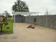 Steinzaun Gartengestaltung Steine Mauer Sichtschutz Windschutz Design Carport