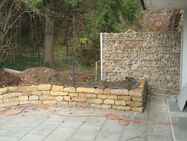 Steinzaun Gartengestaltung Steine Mauer Sichtschutz